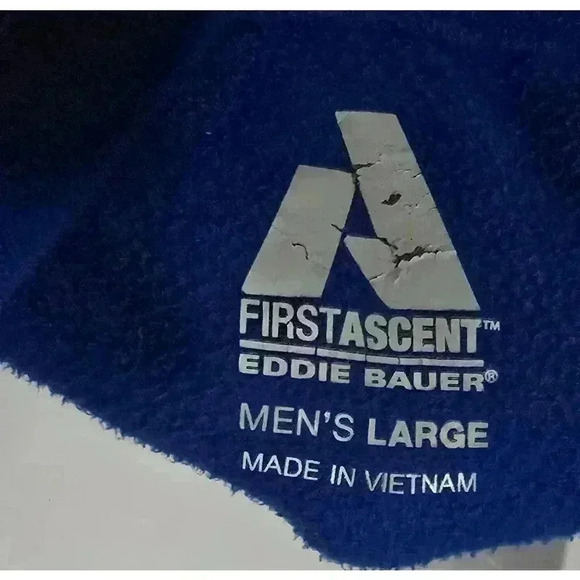Men's‎ Eddie Bauer Fleece Jacket Large Blue Gray - Picture 6 of 6